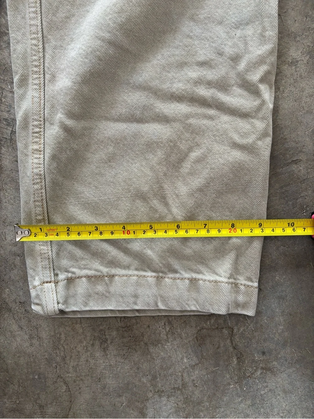 Zara Acid Washed Straight Leg Cargo Pants in Light Beige sz 36W/28L